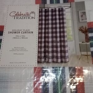 Celebrate Tradition Holiday Plaid Shower Curtain